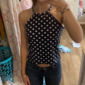 Navy Blue Polka Dot Tank